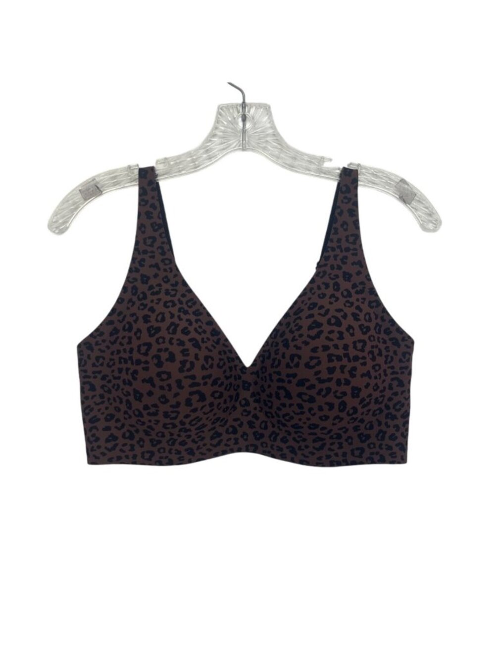 Leopard Print Wireless Bra Large Brown Animal Print Adjustable Straps